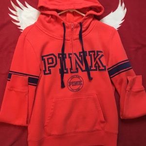 VSPINK Orange Half-Zip Hoodie